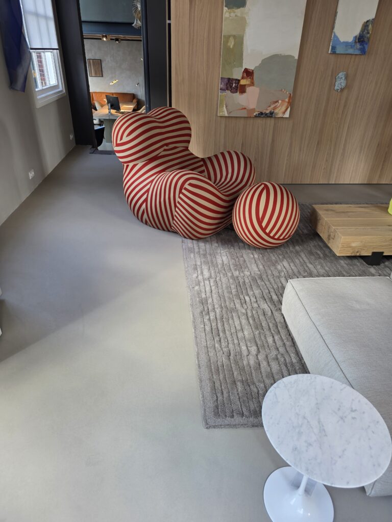 Colorful striped furniture in modern interior