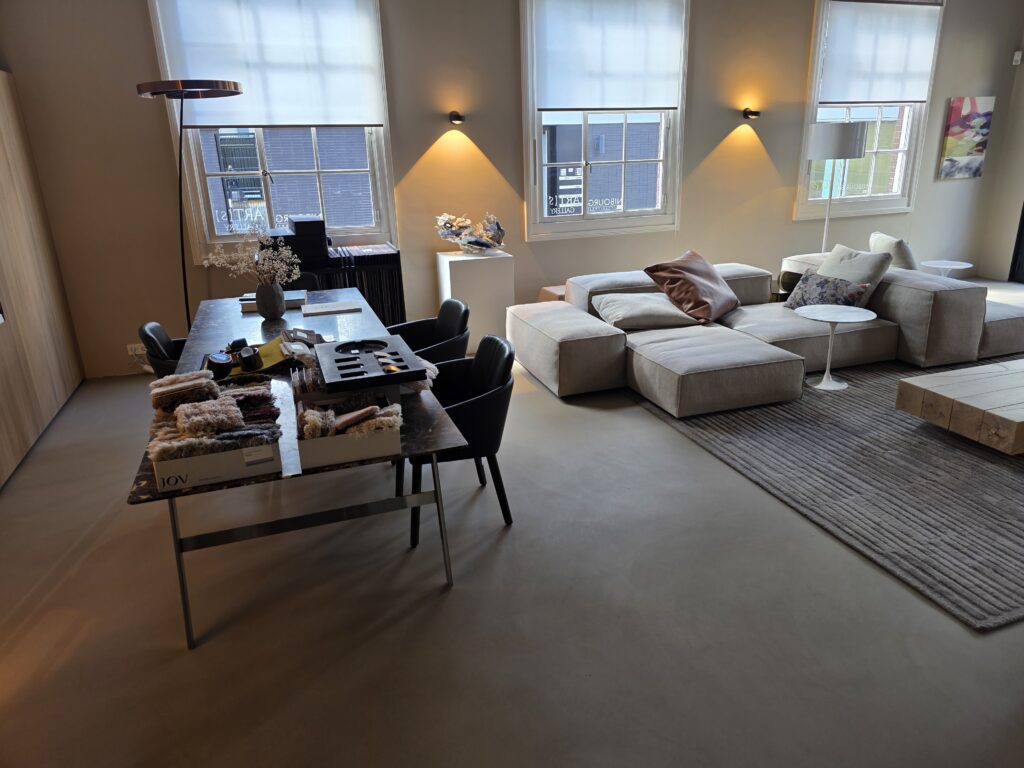 Modern living space with dining area