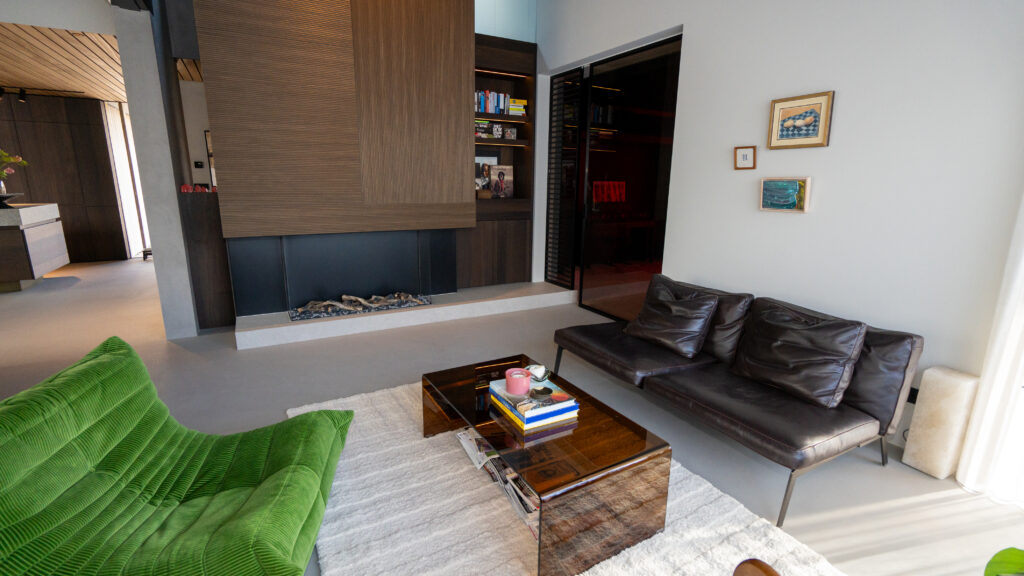 Modern living room with stylish furniture