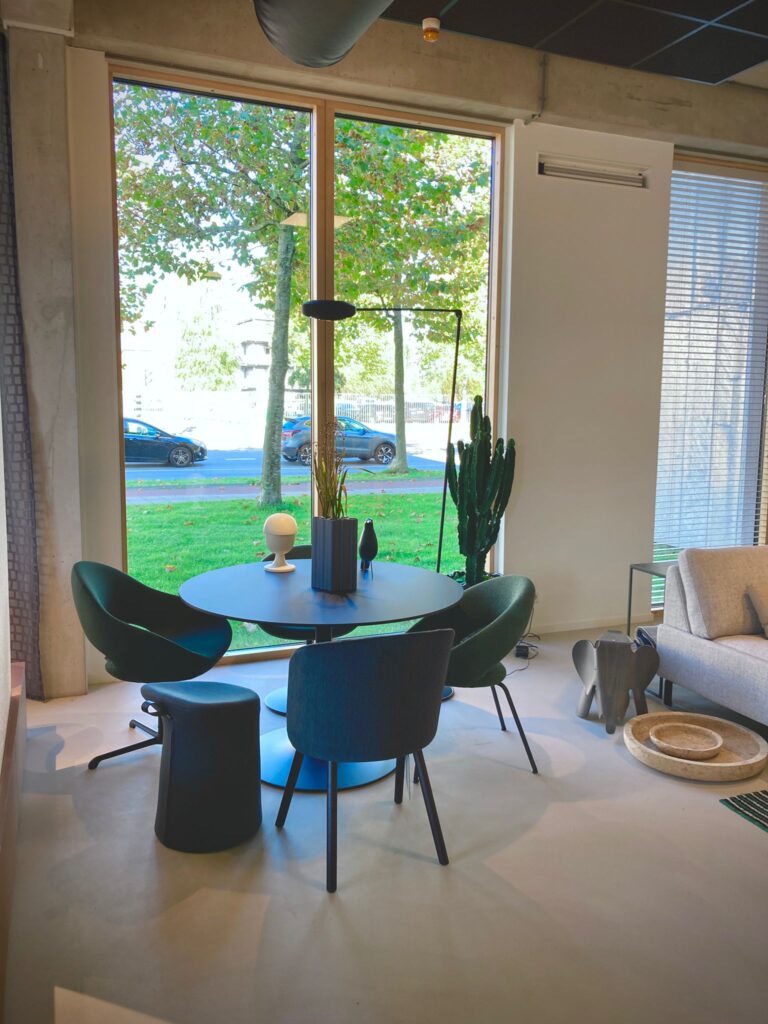 Modern interior with large windows