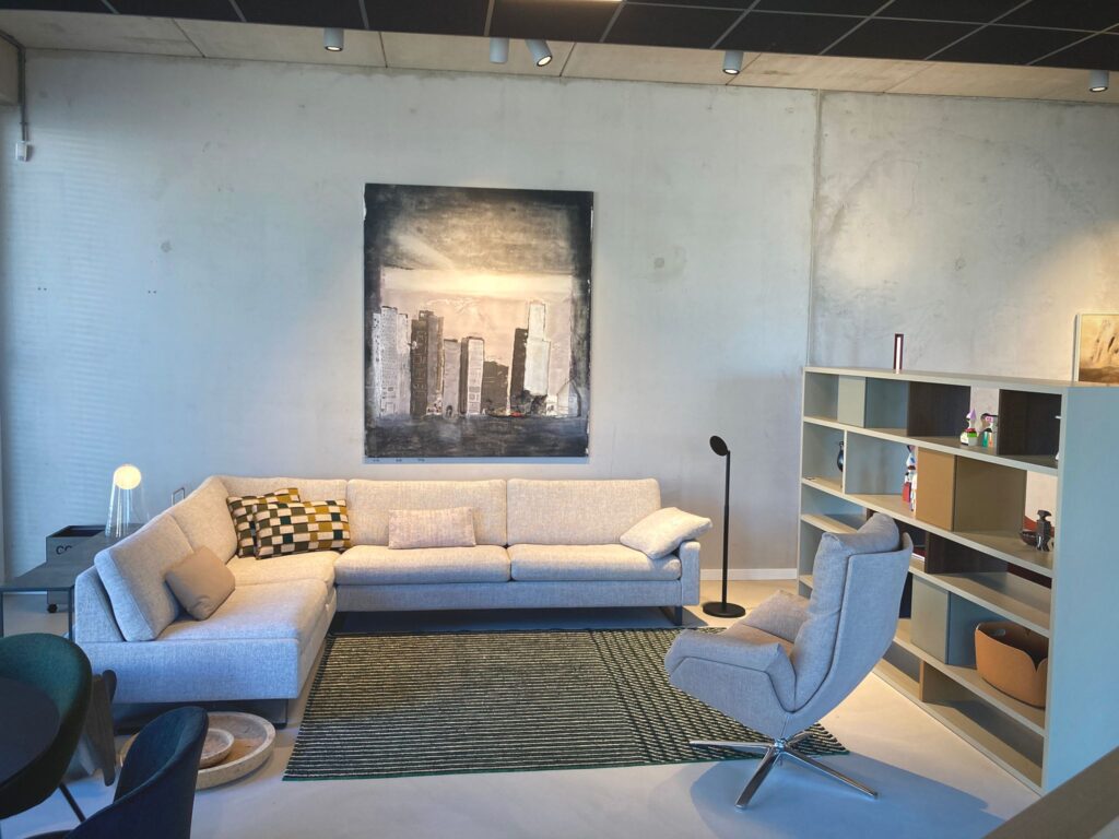 Modern living room with artwork