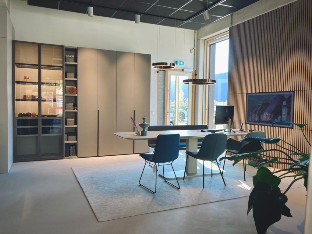 Modern office with minimalist design.