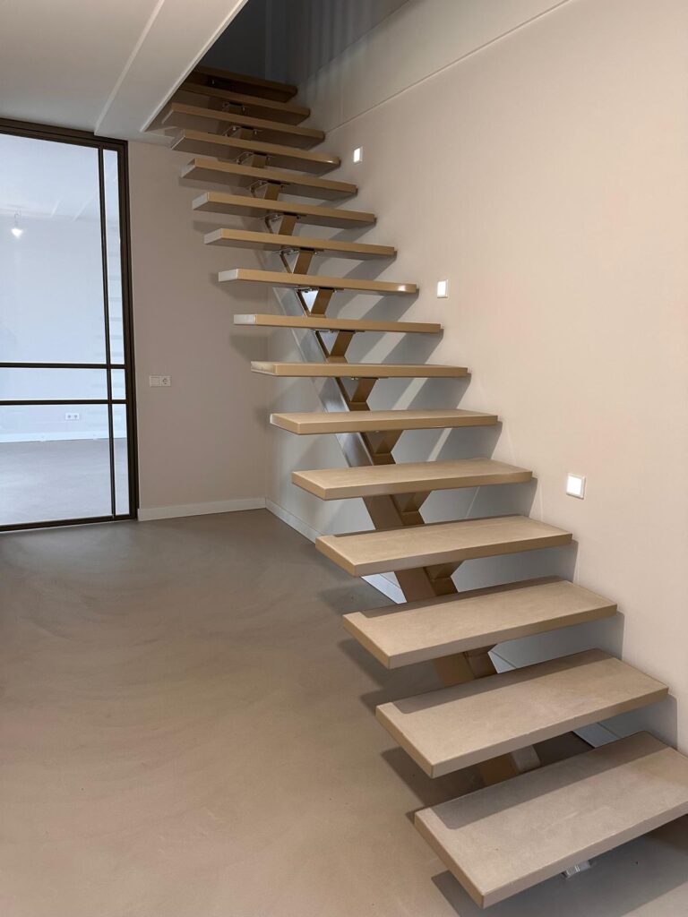 Modern staircase with open design
